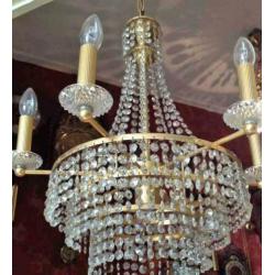 Retro kristallen kroonluchter/zakkroonluchter/hanglamp goud