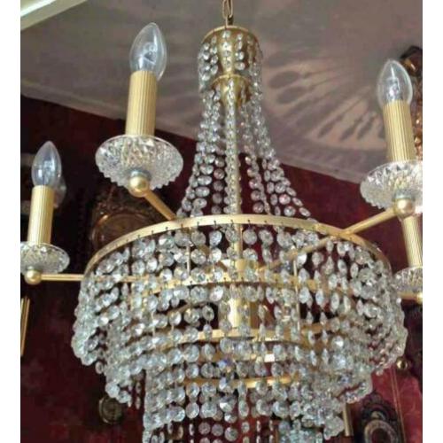 Retro kristallen kroonluchter/zakkroonluchter/hanglamp goud