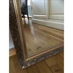 gouden brocante houten spiegel met bloemenranden