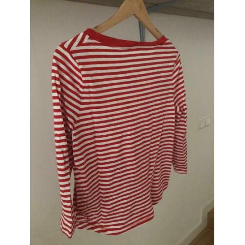Cos bretons gestreept rood wit shirt / trui, maat M
