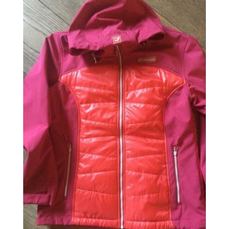 Mooie Westfjord outdoorjas met capuchon in rood mt 42/XL