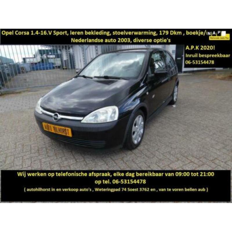 Opel Corsa 1.4-16V Sport , Opel Corsa 1.4-16.V Sport, leer /