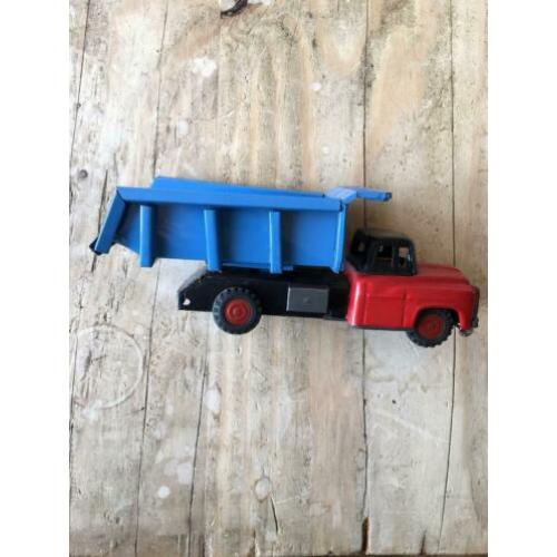 Vintage blikken speelgoed vrachtwagen