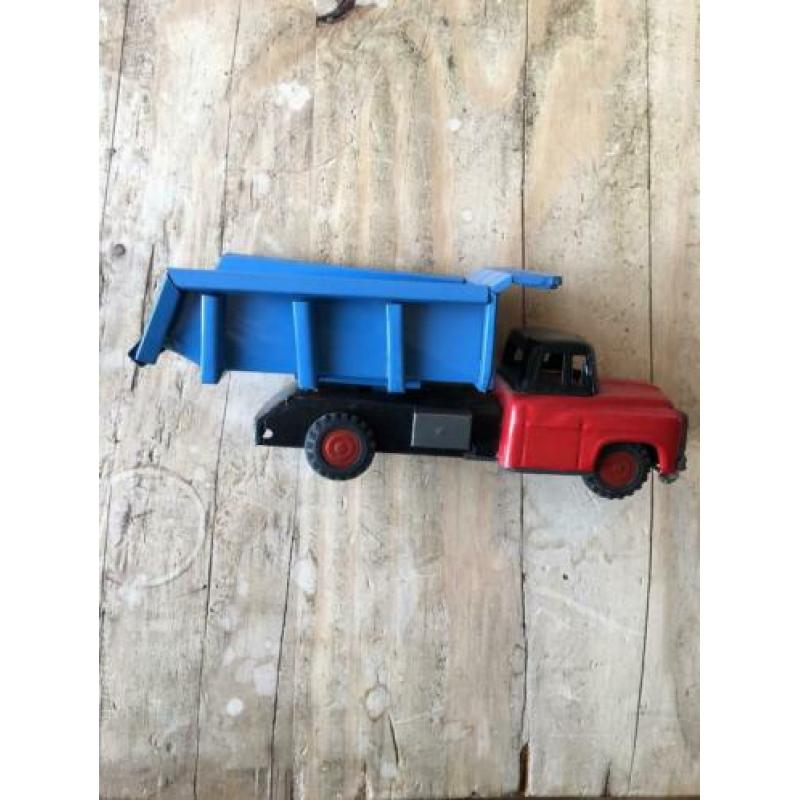 Vintage blikken speelgoed vrachtwagen