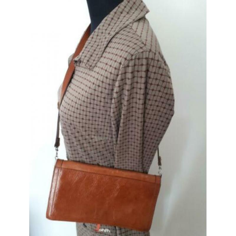 Tas4 - Cognackleurige leren tas van LA MODA (1)