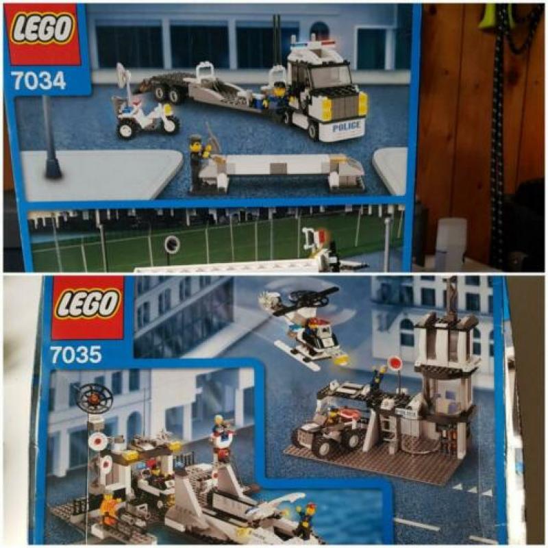 Lego politie 2 dozen 7034 en 7035 compleet incl. boekjes