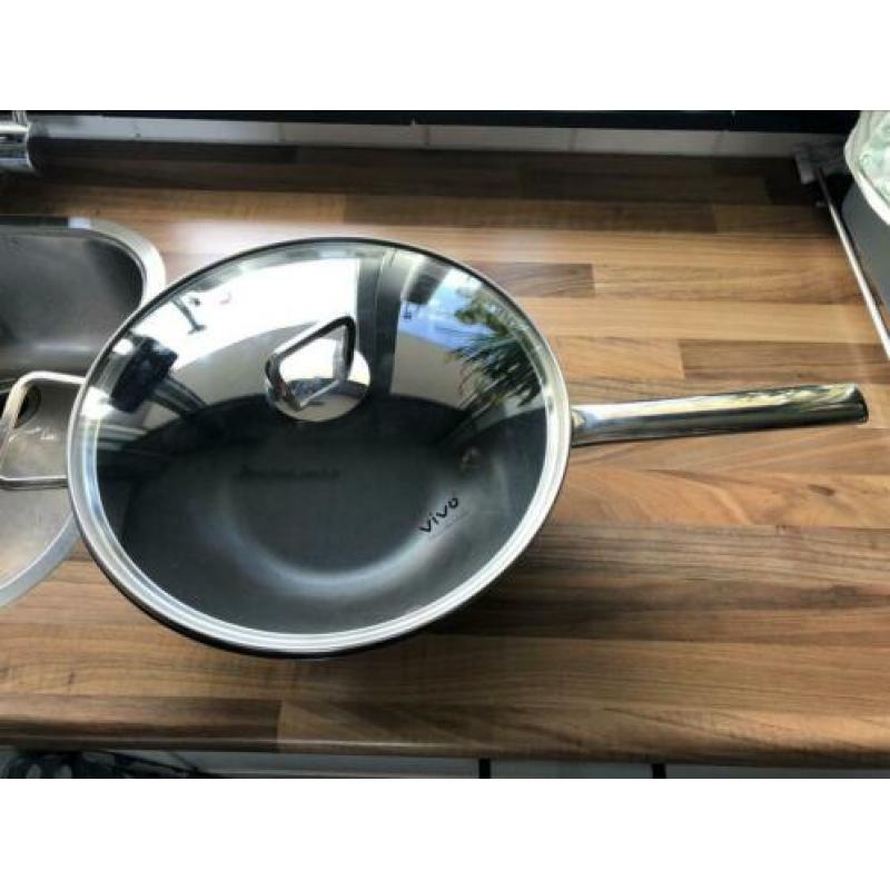 Vivo wokpan 31 cm met glazen deksel