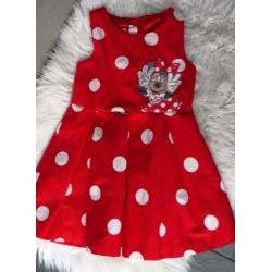 Disneyland Parijs Minnie Mouse Jurk 110 & Minnie grote knuff