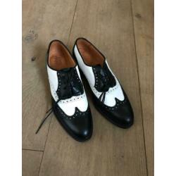 Leather lace ups, zwart wit, maat 40. Zo goed als nieuw
