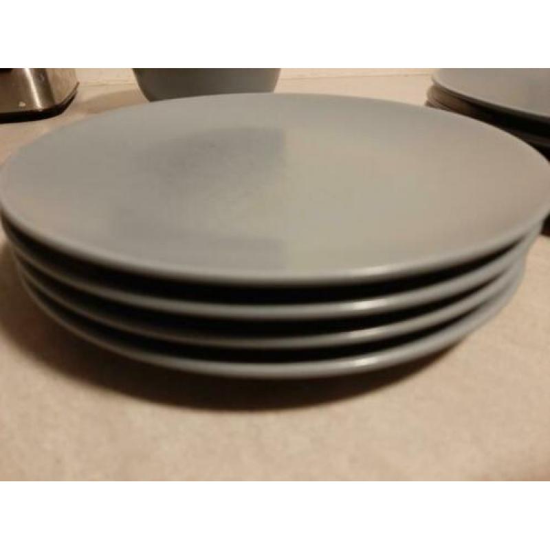 Ikea servies borden / kommen grijsblauw 12 delig