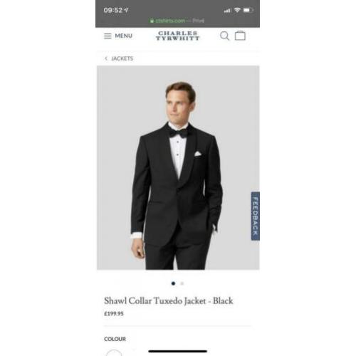 Charles Tyrwhitt blazer zwart slim fit maat 40L nieuw