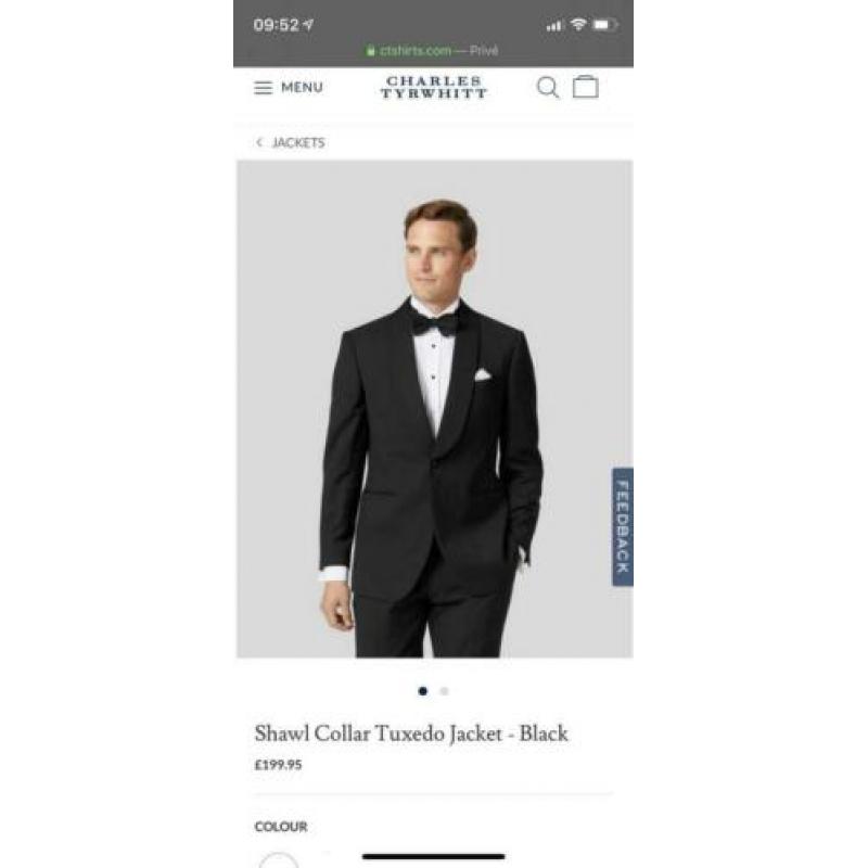 Charles Tyrwhitt blazer zwart slim fit maat 40L nieuw