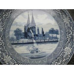 Antiek blauw bord-mehlem -decor blau holland-ca1910