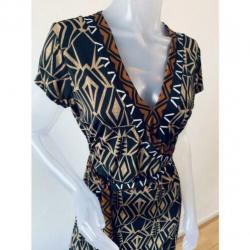Vanilia prachtig stretch print jurkje - 38