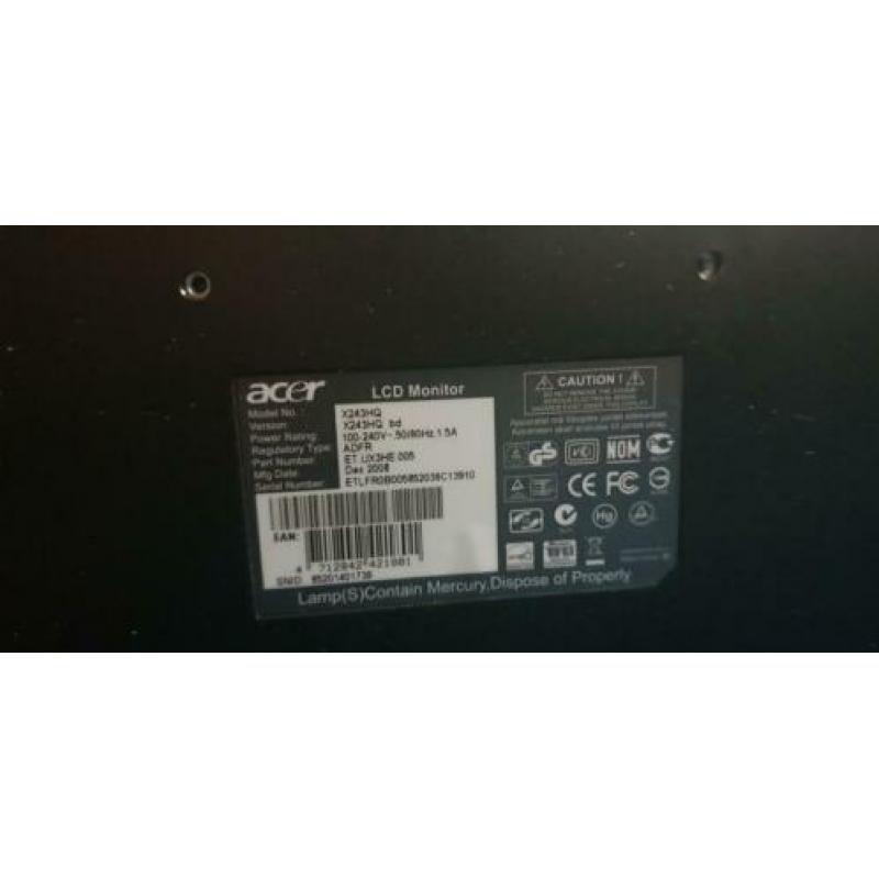 Acer X243HQ beeldscherm (1 kleine dode pixel)