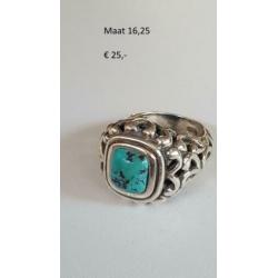 Zilveren ring met turkoois