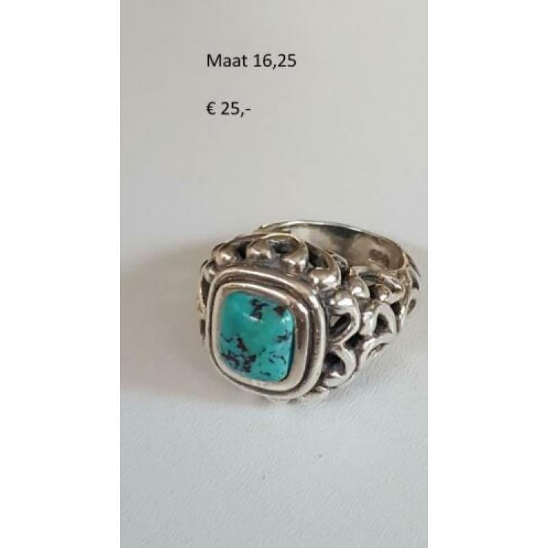 Zilveren ring met turkoois