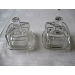 2 x Rivièra Maison kleine glazen botervloot 2 glazen zie fot