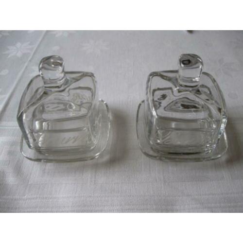 2 x Rivièra Maison kleine glazen botervloot 2 glazen zie fot