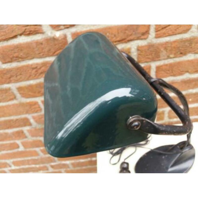 oude notarislamp bureaulamp met emaille kap