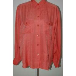 VAN LAACK 100% zijde blouse, zalm-oranje, Mt. 44