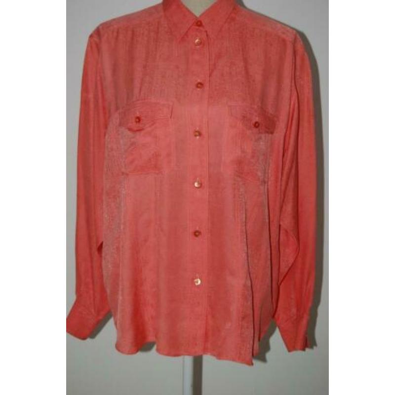 VAN LAACK 100% zijde blouse, zalm-oranje, Mt. 44