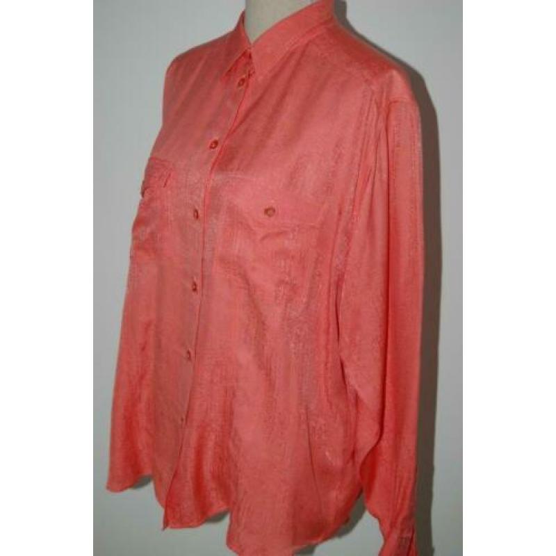 VAN LAACK 100% zijde blouse, zalm-oranje, Mt. 44