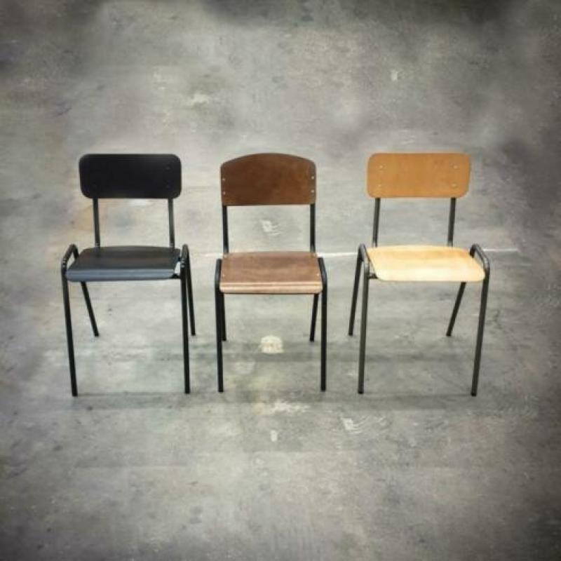 680x School chair vintage oude schoolstoelen cafe stoel 188