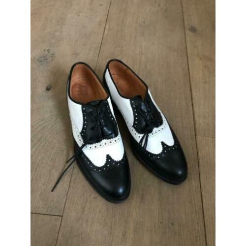 Leather lace ups, zwart wit, maat 40. Zo goed als nieuw