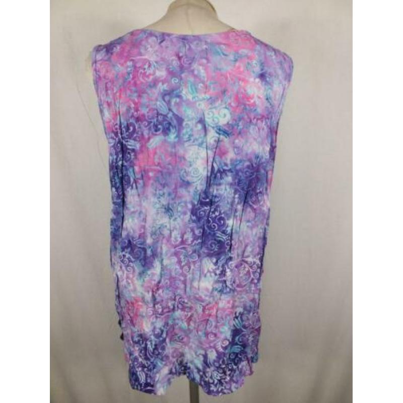 Vrolijk damesshirt.Roze/paars.Mt XL.Merk Mapa Mundo
