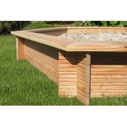 Houten zandbak Zeshoekig 230 cm | Unieke model zandbak 800