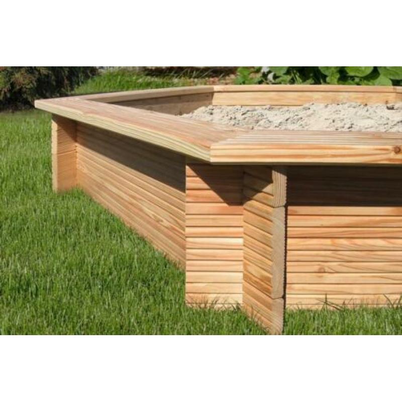 Houten zandbak Zeshoekig 230 cm | Unieke model zandbak 800