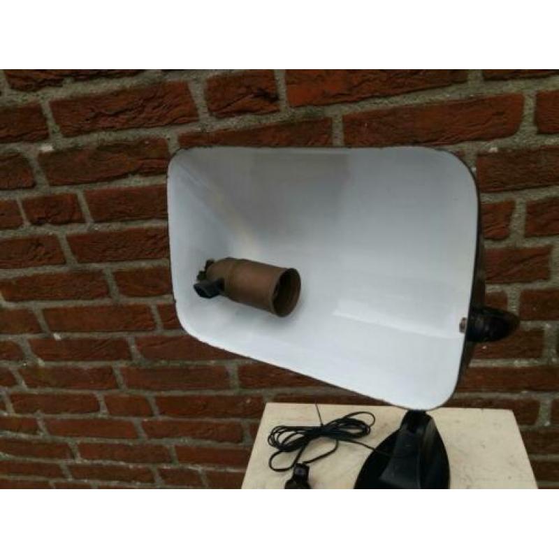 oude notarislamp bureaulamp met emaille kap
