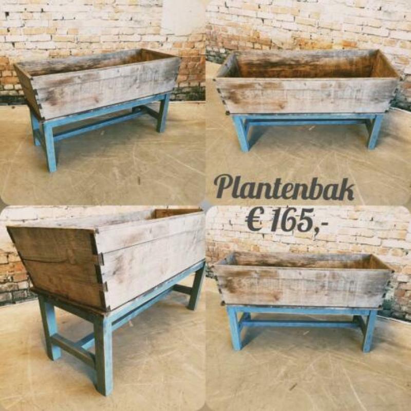 Vintage werkbank industrieel side table tafels, kasten