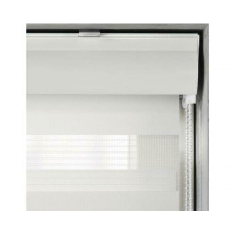 Duo Rolgordijn Cassette 70x130cm Wit Licht doorlatend.