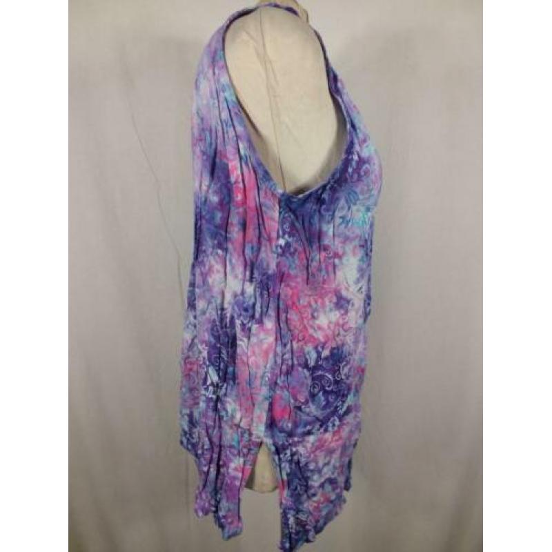 Vrolijk damesshirt.Roze/paars.Mt XL.Merk Mapa Mundo