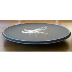 50 jaren wandbord met 2 reigers groen rood grijzig en wit