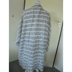 Primark lang omslag vest, wit-blauw, M/L