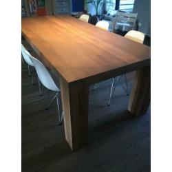 Eettafel massief hout 220 x 100