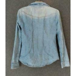 Zara Women blauwe denim blouse maat M