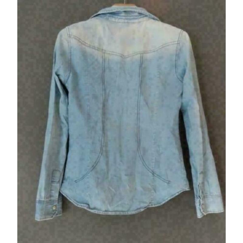 Zara Women blauwe denim blouse maat M