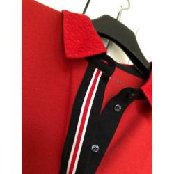 Marc cain marccain sports rode pullover polo met kant maat 2