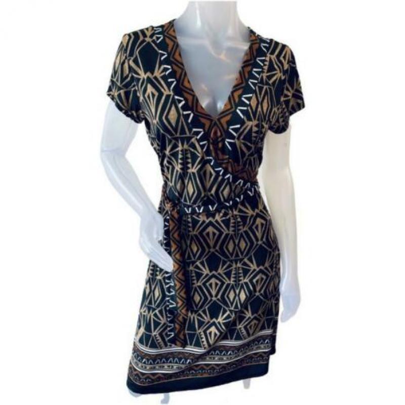 Vanilia prachtig stretch print jurkje - 38