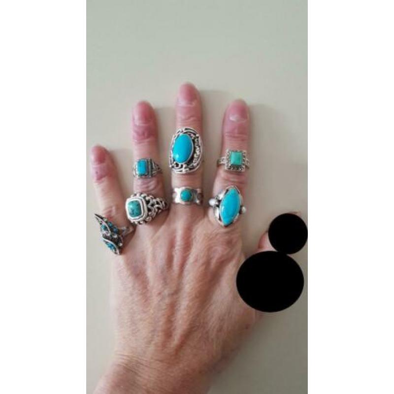 Zilveren ring met turkoois