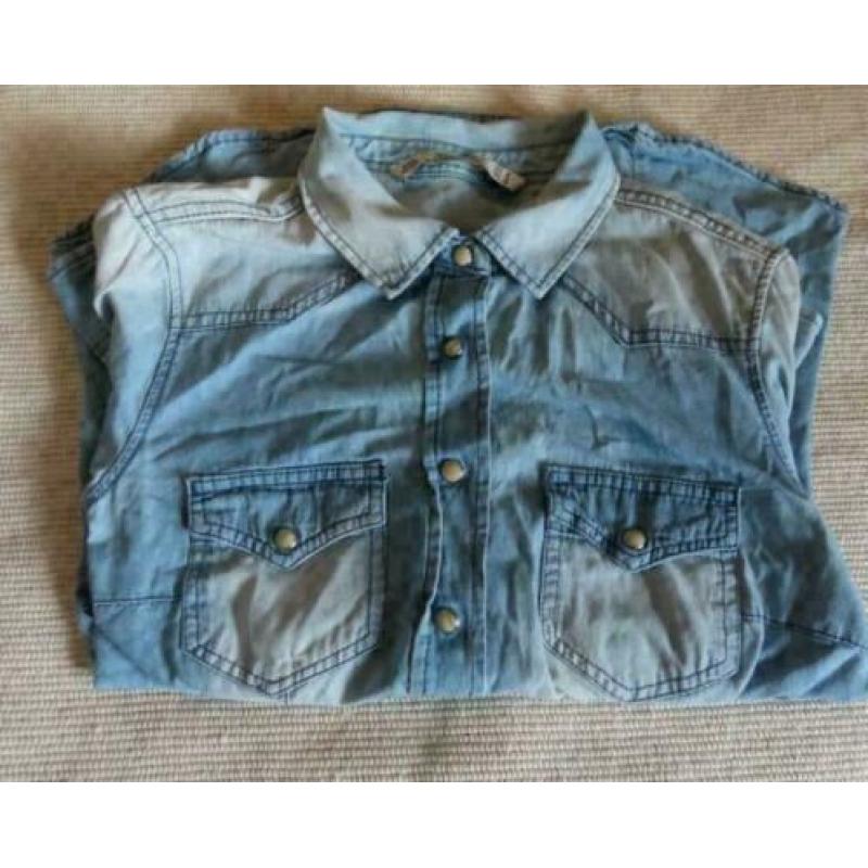 Zara Women blauwe denim blouse maat M