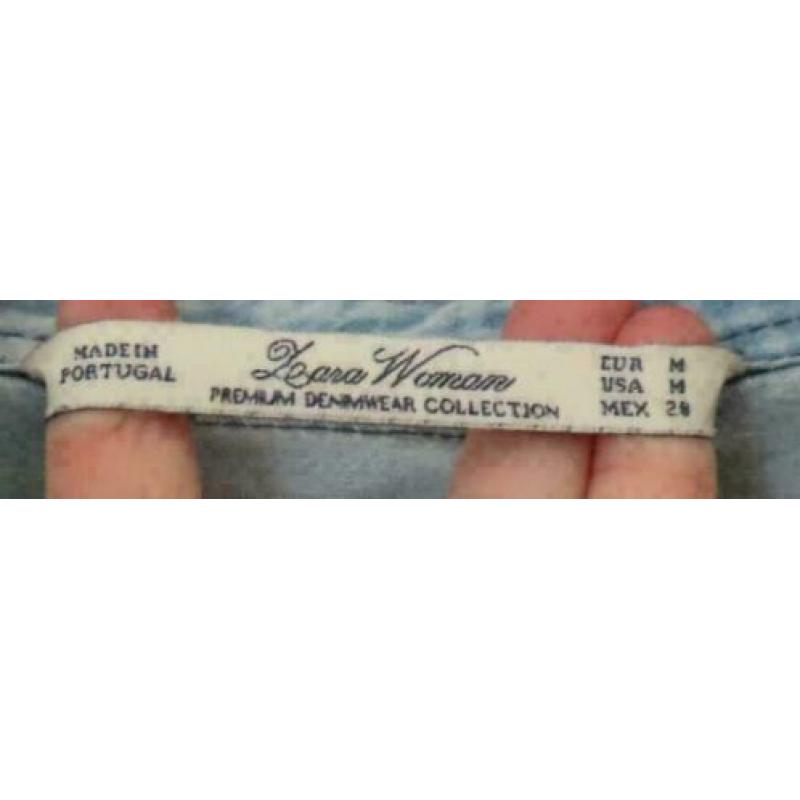 Zara Women blauwe denim blouse maat M