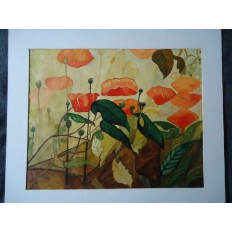 Kleurrijke aquarel van planten