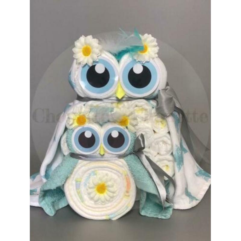Gratis verzending Luiertaart Uil Luieruil Set roze