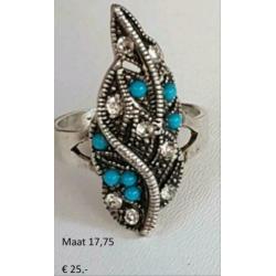 Zilveren ring met turkoois