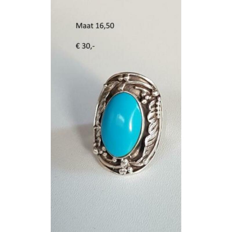 Zilveren ring met turkoois